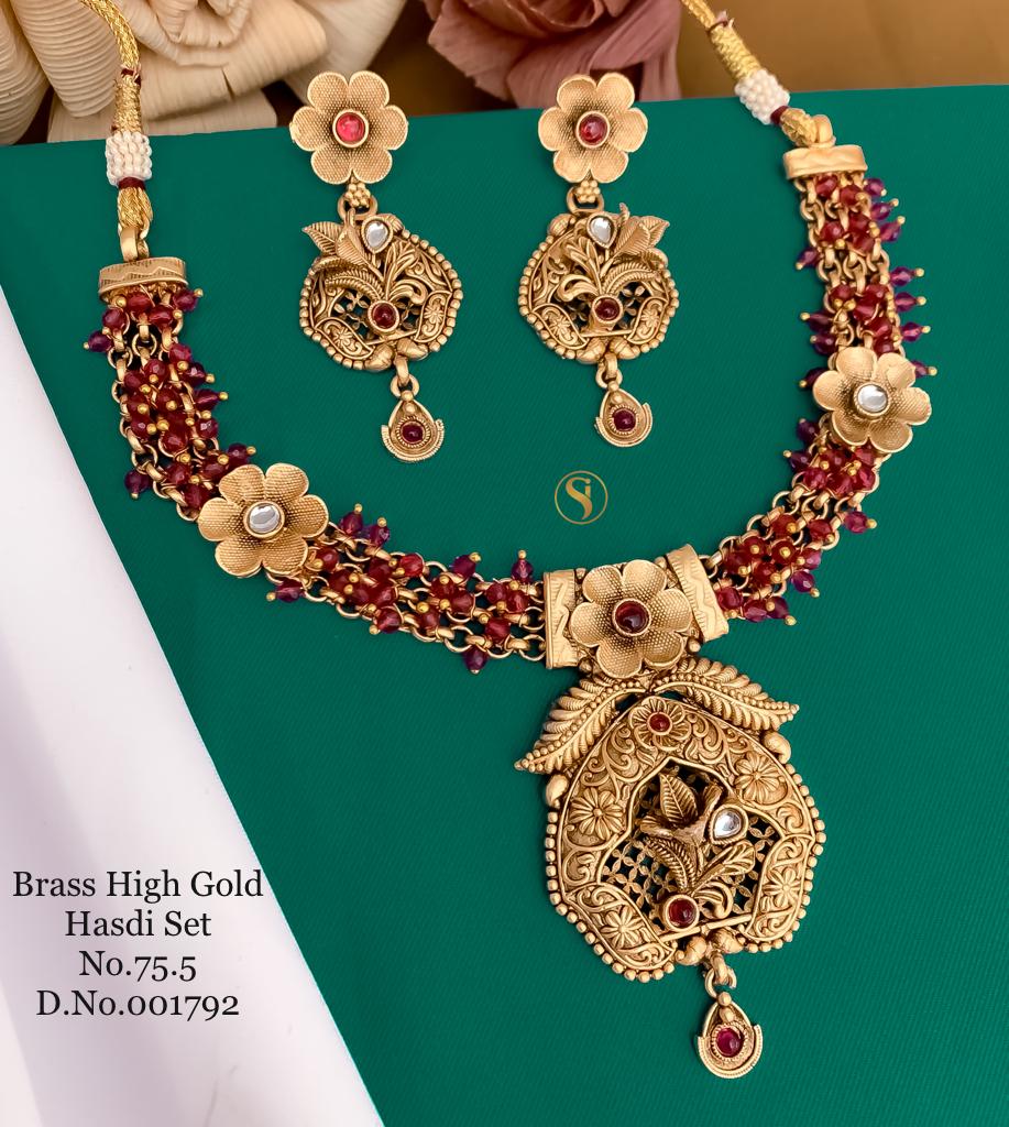 179 BH Designer Pearl Brass High Gold Hasadi Set Manufacturers
